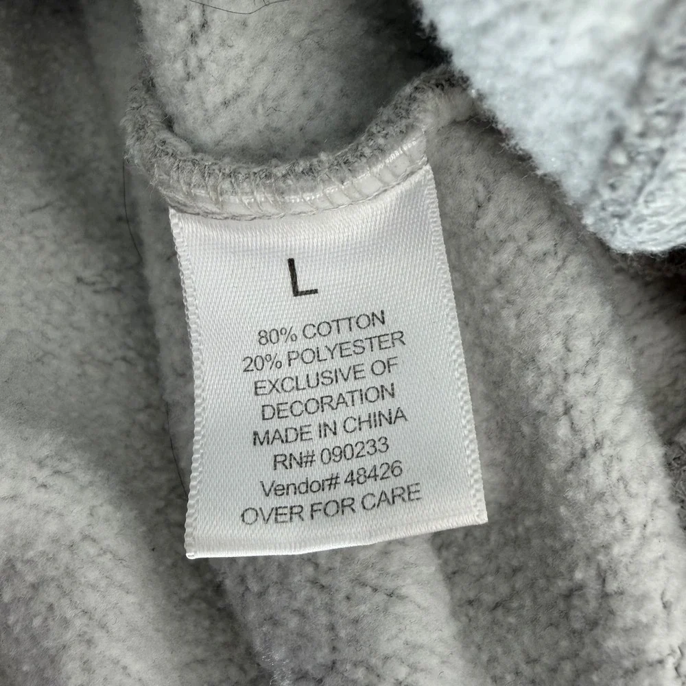 Playboy by PacSun Heather Gray Quarter Zip Fleece Pullover Sweatshirt Large